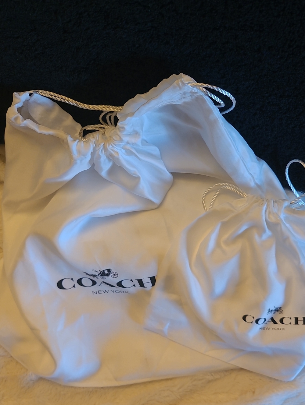 2 COACH  Satin Drawstring Bags